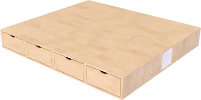 Produktbild von Doppelbett mit stauraum Würfel - 160x200 - Naturlack