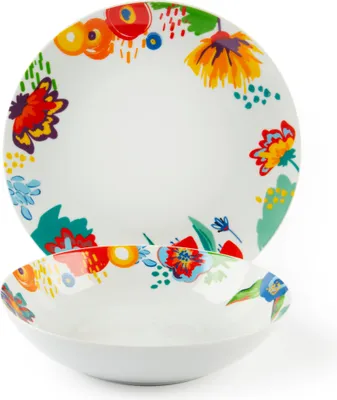 Image de Excelsa Set de vaisselle 12 pièces Saint Tropez Porcelaine Multicolore