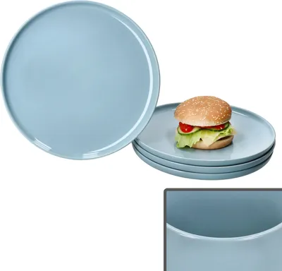 Produktbild von Ritzenhoff 4x Jasper Speiseteller Ø25,2cm Graublau Steingut 4 Pers. Essteller