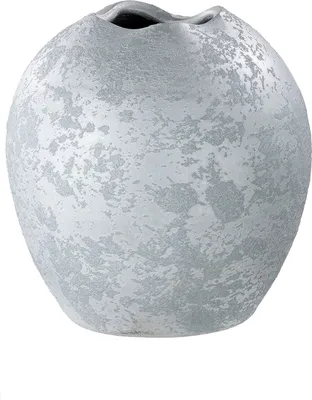 Immagine prodotto di Gilde Vase, bauchig, "Barcelos", Keramik, silberfarben, VE 2, H. 22 cm, D. 22 cm 28932 4063387289327
