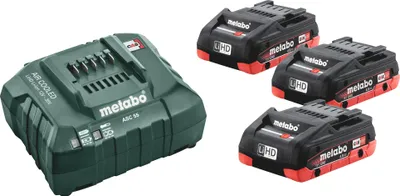 Immagine prodotto di METABO set base 3xbatterie LiHD 18V/4.0Ah caricatore ASC 55, in scatola