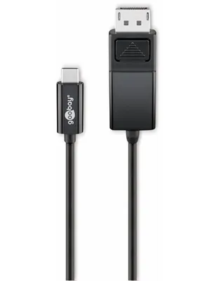 Image de Goobay 79295 adaptateur de câble vidéo 1,2 m USB Type-C DisplayPort Noir