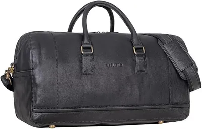Produktbild von Edson Leder Weekender Herren Große Damen Ledertasche Vintage Reisetasche Groß Handgepäck Reisegepäck Sporttasche Travel Bag wasserdichte Duffle Bag Echtleder Farbe:schwarz
