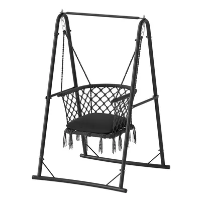 Produktbild von YITAHOME Hängesessel Hängeschaukel mit Gestell und Kissen, 105x93x160 cm, bis 150 kg, Terrasse, Balkon und Garten