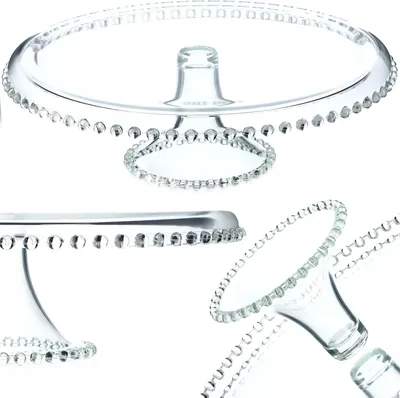 Obrázek produktu pro Podnos na dorty – skleněný – Ø 32 cm – s nožem
