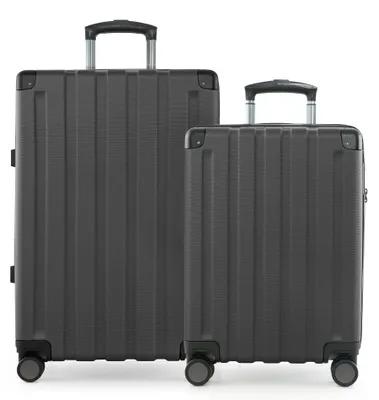 Produktbild von HAUPTSTADTKOFFER Q-Damm - Koffer-Set  Bordkoffer + mittelgroßer Reisekoffer mit Erweiterung, 2er Kofferset Hartschale, 4 Rollen, Check-Im Luggage, TSA,Graphite