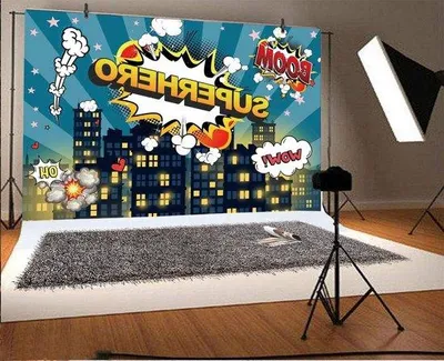 Produktbild von Famanu Fotohintergrund 25x18m - Superhelden Stadt Nacht Szene