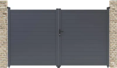 Produktbild von Gartentor aus Aluminium "Marc" - 299,5 x 180,9 cm - Grau