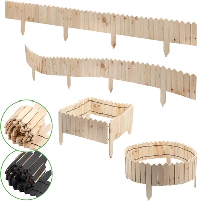 Produktbild von Aopunly Rasenkante Holzvertäfelung Beeteinfassung Beetbegrenzung Rasenkanten rasenkante kunststoff für Garten,200*10*1.5cm Hellbraun