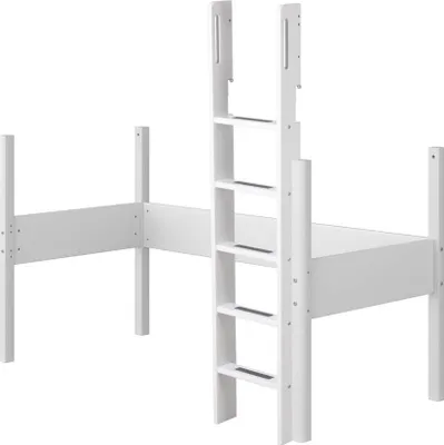 Image de Barrière de sécurité blanche, échelle et poteaux pour lit superposé de 90x200 cm, couleur blanche