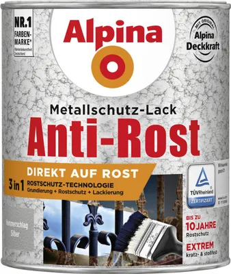 Produktbild von Alpina Metallschutz-Lack Hammerschlag 750 ml silber