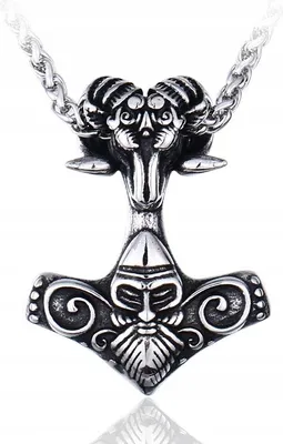 Produktbild von Thors Hammer Halskette Valknut Nordisch Viking 298