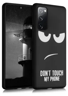 Produktbild von kwmobile Hülle kompatibel mit Samsung Galaxy S20 FE - Handyhülle Silikon Case - Don't touch my Phone Weiß Schwarz