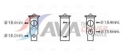 Produktbild von AVA COOLING SYSTEMS Expansionsventil Klimaanlage Expansionsventil TO1710 für TOYOTA CELICA (ZZT23) Aluminium