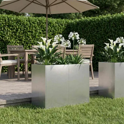 Produktbild von Möbel Garten-Pflanzgefäß Silber 80 x 40 x 60 cm Edelstahl - Beete &17420