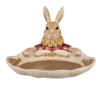 Image de Clayre & Eef Décoration Bol Lapin 22x21x15 cm Or Polyrésine