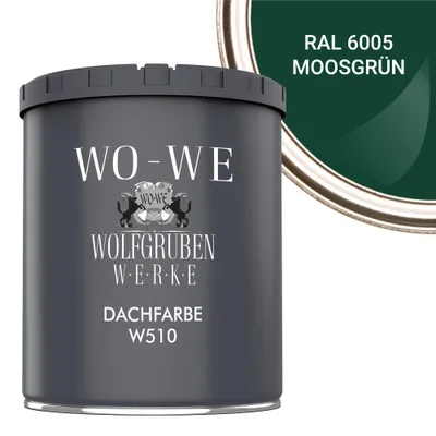 Produktbild von Dachfarbe Sockelfarbe Dachbeschichtung W510 Moosgrün RAL 6005 - 750ml