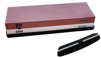 Schleifstein 3000/8000, doppelseitig, mit Halter und Winkelführung