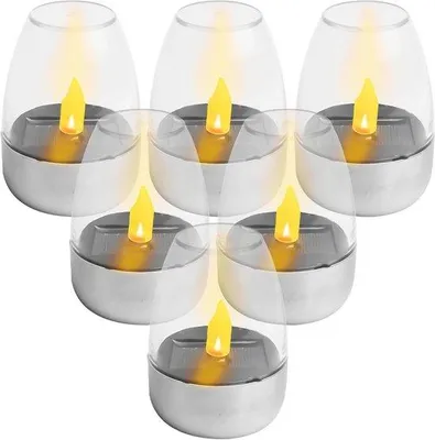 Zdjęcie produktu dla 6 sztuk ładowalnych świec LED, odpornych na warunki atmosferyczne, do dekoracji ogrodu