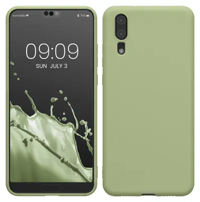 Produktbild von kwmobile Handyhülle für Huawei P20 Hülle - weiches Handy Silikon Case - Schutzhülle Cover - Graugrün