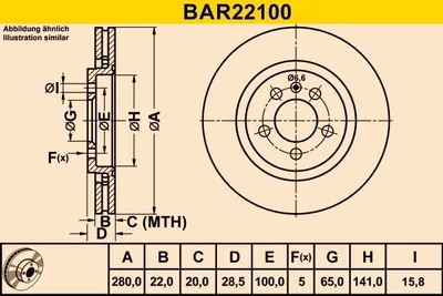 Image de Disques de frein BARUM (2 pièces) BAR22100