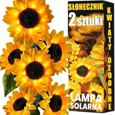 Produktbild von 2x Solar LED Sonnenblumen Gartenleuchte Außen Steckleuchte für Garten Terrasse