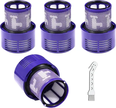 Produktbild von 4 Stück Filter für Dyson V10 SV12,Laukowind Waschbar Ersatz Filter für Dyson V10 SV12 mit Reinigungsbürste Cyclone Animal Absolute Staubsauger Ersatzteil Ersetzen Sie