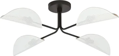 Immagine prodotto di Lampada da soffitto GOMEZ bianco-nero-oro 4xE14x10W in metallo, dimensioni: 20x87x87 cm, IP20, Emibig
