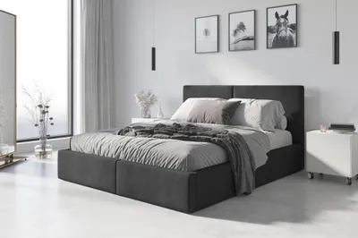 Obrázek produktu pro Manželská postel 180x200 JOSKA s matracemi - grafit