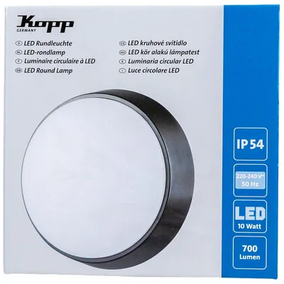 Produktbild von Kopp LED Rundleuchte 10W IP54 Deckenleuchte Wandleuchte Wandlampe Deckenlampe