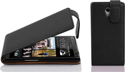 Produktbild von Cadorabo Schutzhülle für HTC Desire 600 Hülle in Schwarz Flip Etui Handyhülle Case Cover Kunstleder