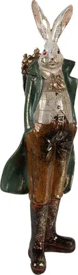Produktbild von Clayre & Eef Figur Kaninchen 37 cm Weiß Goldfarbig Polyresin