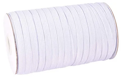 Elastikband 8 mm x 100 m, geflochten, Polyester, weiß