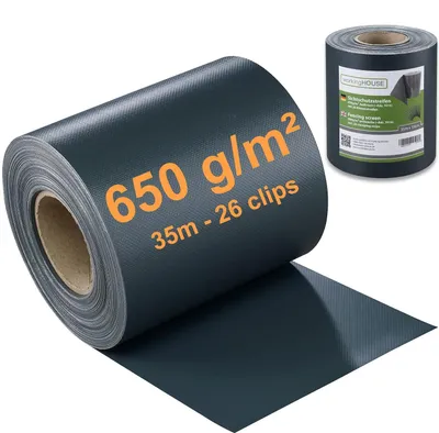 Productafbeelding van Vlechtband hekwerk - PVC - 35 m - Antraciet - 650 g/m²