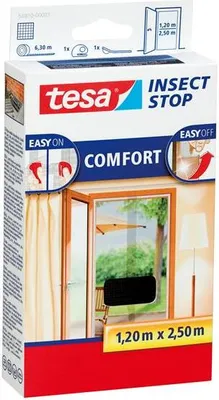 Produktbild von tesa Fliegengitter Comfort Klettband Tür XL 2 x 0,65 m : 2,5 m, anthrazit