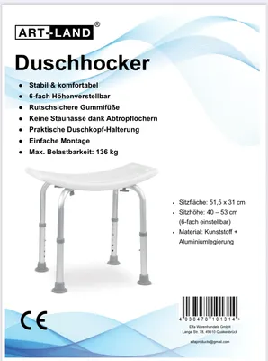Produktbild von Duschhocker - Höhenverstellbar