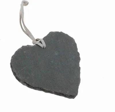 Produktbild von Herz Schiefer Ø7cm Schieferherz Schiefertafel Schieferplatte Hänger Hochzeit, Menge:1 St.