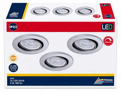 Produktbild von Briloner FIT DIM LED Einbaustrahler 3er Set Chrom GU10 3x5W 400lm Dimmbar