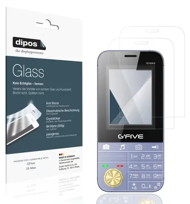 Produktbild von 2x Schutzfolie für GFive 16 Max - Anti-Shock 9H Folie dipos Glass Kunststoffglas