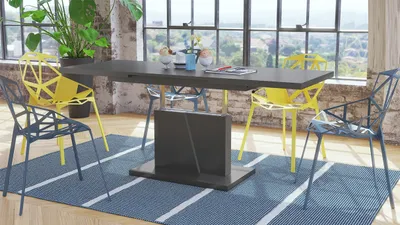 Produktbild von Grand Noir Couchtisch ausziehbar höhenverstellbar 120-180cm in Anthrazit matt modern vielseitig Wohnzimmertisch Esstisch Beistelltisch Sofatisch platzsparend hochwertig Wohnzimmer