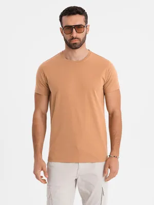 Zdjęcie produktu dla Ombre Clothing Koszulka męska z krótkim rękawem Jovani brązowa XL