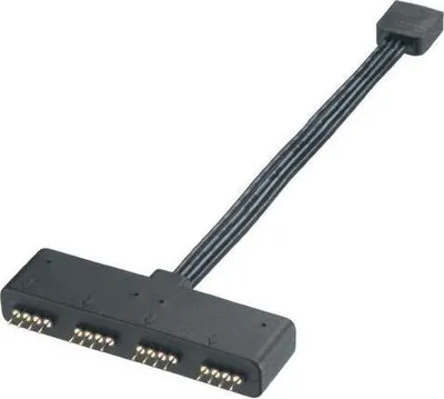 Produktbild von Akasa AK-CBLD02-10BK, 0,1 m, Männlich, Weiblich, Gerade, Gerade, Schwarz