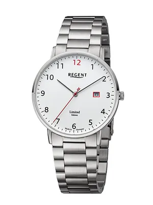 Produktbild von Regent Herren Uhr Metallarmband Metall Armbanduhr Analog silber URGM2300