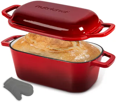 Gussbräter Brotbackform 25,4 cm, ofenfest bis 260°C, Rot