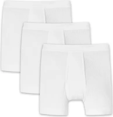 Produktbild von SCHIESSER Herren Boxershorts mit Eingriff , 3er Pack - "Essentials", Unterhose, Doppelripp, Baumwolle Weiß XL