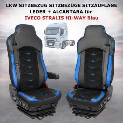 Produktbild von LKW SITZBEZUG SITZBEZÜGE SITZAUFLAGE LEDER + ALCANTARA IVECO STRALIS HI-WAY Blau