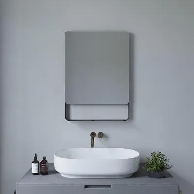 Produktbild von rechteckiger Badezimmerspiegel Badezimmerspiegel mit Ablage, 70*50 cm