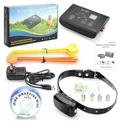 Produktbild von Unsichtbares drahtloses elektrisches Zaunsystem für Hunde mit 300 m Reichweite, wiederaufladbar, verstellbar, wasserdicht IP67, KD-990