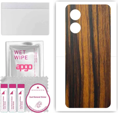 Produktbild von apgo Rückseite Schutzfolie, Skin, kompatibel mit Realme C33, Hinten Displayschutzfolie aus Vinylfolie, kratzfest, einfache Montage - Tigerwood