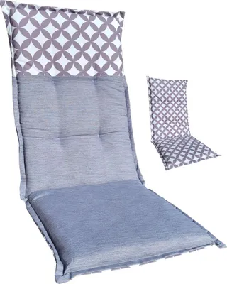 Immagine prodotto di Materasso doppio 120x45x5 cm cuscino per poltrona da giardino con schienale alto 2864101 - seduta morbida e confortevole, grigio
